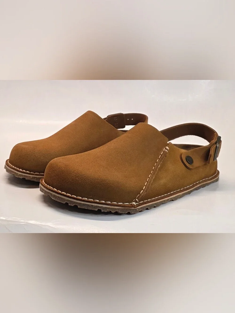 Men's Birkenstock Lutry Premium Suede Leather Clog Shoes Brown Men's Sz 43 Sz 10